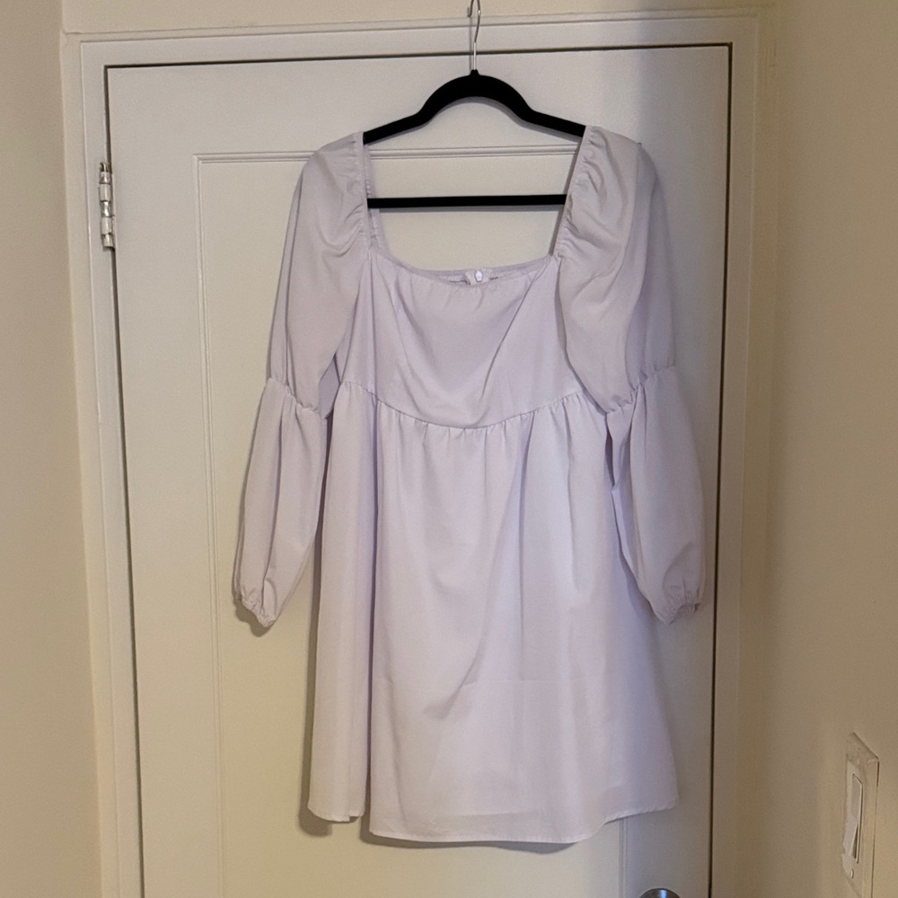 White Puff Sleeve Dress